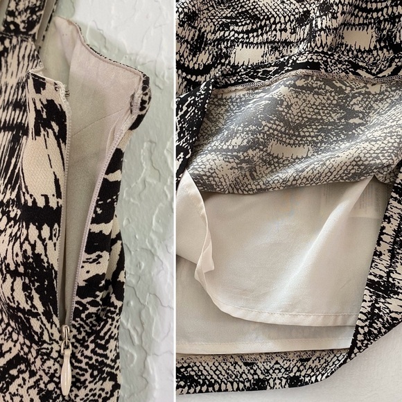 Urban Outfitters Mini Dress Animal print reptile Size 2 cut out back tan black - Picture 7 of 8